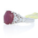 Sterling Silver Lead Glass Filled Ruby & White Sapphire Ring - 925 Oval 3.65ctw Sterling Silver Lead Glass Filled Ruby & White Sapphire Ring - 925 Oval 3.65ctw