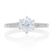White Gold Semi-Mount Engagement Ring - 14k Fits 6.5mm Center w/ Diamond Accents White Gold Semi-Mount Engagement Ring - 14k Fits 6.5mm Center w/ Diamond Accents