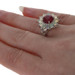 Sterling Lead Glass Filled Ruby & Jelly Opal Halo Ring -925 Round 3.00ctw Flower Sterling Lead Glass Filled Ruby & Jelly Opal Halo Ring -925 Round 3.00ctw Flower