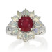 Sterling Silver Lead Glass Filled Ruby & Jelly Opal Halo Ring 925 Round 3.00ctw Sterling Silver Lead Glass Filled Ruby & Jelly Opal Halo Ring 925 Round 3.00ctw