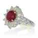 Sterling Silver Lead Glass Filled Ruby & Jelly Opal Halo Ring 925 Round 3.00ctw Sterling Silver Lead Glass Filled Ruby & Jelly Opal Halo Ring 925 Round 3.00ctw