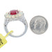 Sterling Silver Lead Glass Filled Ruby & Jelly Opal Halo Ring 925 Round 3.00ctw Sterling Silver Lead Glass Filled Ruby & Jelly Opal Halo Ring 925 Round 3.00ctw