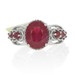 Sterling Silver Lead Glass Filled Ruby Ring - 925 Oval Cut 3.60ctw Sterling Silver Lead Glass Filled Ruby Ring - 925 Oval Cut 3.60ctw