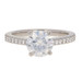 7.5mm Moissanite & Diamond Engagement Ring - 950 Platinum Size 6 - 6 1/4 7.5mm Moissanite & Diamond Engagement Ring - 950 Platinum Size 6 - 6 1/4