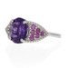 Sterling Silver Amethyst & Rhodolite Garnet Ring - 925 Oval Cut 3.80ctw Sterling Silver Amethyst & Rhodolite Garnet Ring - 925 Oval Cut 3.80ctw