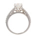 White Gold Moissanite & Diamond Engagement Ring - 14k Round Cut 6.5mm White Gold Moissanite & Diamond Engagement Ring - 14k Round Cut 6.5mm