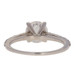 White Gold Moissanite & Diamond Engagement Ring - 14k Round Cut 6.5mm White Gold Moissanite & Diamond Engagement Ring - 14k Round Cut 6.5mm