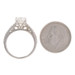 White Gold Moissanite & Diamond Engagement Ring - 14k Round Cut 6.5mm White Gold Moissanite & Diamond Engagement Ring - 14k Round Cut 6.5mm