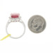 Sterling Lead Glass Filled Ruby & Zircon Halo Ring - 925 Oval 4.60ctw Sterling Lead Glass Filled Ruby & Zircon Halo Ring - 925 Oval 4.60ctw