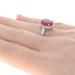 Sterling Silver Lead Glass Filled Ruby & Zircon Halo Ring - 925 Oval Cut 4.60ctw Sterling Silver Lead Glass Filled Ruby & Zircon Halo Ring - 925 Oval Cut 4.60ctw