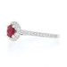 White Gold Ruby & Diamond Halo Ring - 14k Round .74ctw Cathedral Engagement White Gold Ruby & Diamond Halo Ring - 14k Round .74ctw Cathedral Engagement