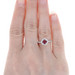 White Gold Ruby & Diamond Halo Ring - 14k Round .74ctw Cathedral Engagement White Gold Ruby & Diamond Halo Ring - 14k Round .74ctw Cathedral Engagement
