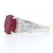 Sterling Lead Glass Filled Ruby & White Topaz Ring - 925 Oval Cut 5.00ctw Size 5 Sterling Lead Glass Filled Ruby & White Topaz Ring - 925 Oval Cut 5.00ctw Size 5
