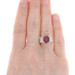 Sterling Lead Glass Filled Ruby & White Topaz Ring - 925 Oval Cut 5.00ctw Size 5 Sterling Lead Glass Filled Ruby & White Topaz Ring - 925 Oval Cut 5.00ctw Size 5