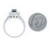 Platinum Black & White Diamond Halo Ring - 950 Round Cut 1.89ctw Engagement Platinum Black & White Diamond Halo Ring - 950 Round Cut 1.89ctw Engagement
