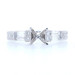 NEW Semi-Mount Engagement Ring - 18k White Gold for 5-6.5mm Stone Genuine .57ctw NEW Semi-Mount Engagement Ring - 18k White Gold for 5-6.5mm Stone Genuine .57ctw