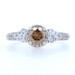 Diamond Engagement Ring - 14k White Gold Fancy Brown & White Genuine 1.54ctw Diamond Engagement Ring - 14k White Gold Fancy Brown & White Genuine 1.54ctw