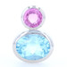 Palladium Pink Sapphire & Blue Topaz Pendant - Round & Oval Cut 4.35ctw Palladium Pink Sapphire & Blue Topaz Pendant - Round & Oval Cut 4.35ctw