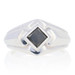 Sterling Silver Black Diamond Ring - 925 Princess Cut 1.00ct Men's Sterling Silver Black Diamond Ring - 925 Princess Cut 1.00ct Men's