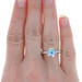 Palladium Aquamarine Solitaire Ring - Round Cut 1.90ct Engagement Size 6 1/2 Palladium Aquamarine Solitaire Ring - Round Cut 1.90ct Engagement Size 6 1/2