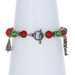 Sterling Christmas Charm Bracelet 7 3/4" - 925 Glass Beads Santa Nutcracker Tree Sterling Christmas Charm Bracelet 7 3/4" - 925 Glass Beads Santa Nutcracker Tree