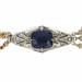 Sterling Faux Pearl, Simulated Sapphire, & Rhinestone Vintage Necklace 13 1/2" Sterling Faux Pearl, Simulated Sapphire, & Rhinestone Vintage Necklace 13 1/2"