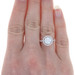 White Gold Moissanite & Diamond Halo Engagement Ring - 18k Round Cut 1.74ctw White Gold Moissanite & Diamond Halo Engagement Ring - 18k Round Cut 1.74ctw