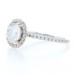 White Gold Moissanite & Diamond Halo Engagement Ring - 18k Round Cut 1.74ctw White Gold Moissanite & Diamond Halo Engagement Ring - 18k Round Cut 1.74ctw