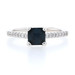White Gold Sapphire & Diamond Engagement Ring - 14k Asscher Cut .85ctw White Gold Sapphire & Diamond Engagement Ring - 14k Asscher Cut .85ctw