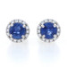 White Gold Sapphire & Diamond Halo Stud Earrings -14k Round Cut 1.17ctw Pierced White Gold Sapphire & Diamond Halo Stud Earrings -14k Round Cut 1.17ctw Pierced