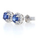 White Gold Sapphire & Diamond Halo Stud Earrings -14k Round Cut 1.17ctw Pierced White Gold Sapphire & Diamond Halo Stud Earrings -14k Round Cut 1.17ctw Pierced