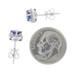 White Gold Sapphire & Diamond Halo Stud Earrings -14k Round Cut 1.17ctw Pierced White Gold Sapphire & Diamond Halo Stud Earrings -14k Round Cut 1.17ctw Pierced