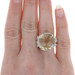 Sterling Silver Lemon Quartz & Cubic Zirconia Halo Ring - 925 Round 8.25ctw Sz 9 Sterling Silver Lemon Quartz & Cubic Zirconia Halo Ring - 925 Round 8.25ctw Sz 9
