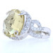Sterling Silver Lemon Quartz & Cubic Zirconia Halo Ring - 925 Round 8.25ctw Sz 9 Sterling Silver Lemon Quartz & Cubic Zirconia Halo Ring - 925 Round 8.25ctw Sz 9