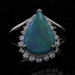 Platinum Black Opal & Diamond Ring - 900 Pear Cabochon 2.90ctw Halo-Inspired Platinum Black Opal & Diamond Ring - 900 Pear Cabochon 2.90ctw Halo-Inspired