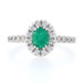 NEW Emerald & Diamond Halo Ring - 14k White Gold Oval 1.21ctw NEW Emerald & Diamond Halo Ring - 14k White Gold Oval 1.21ctw