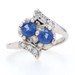White Gold Sapphire & Diamond Vintage Two-Stone Bypass Ring - 14k Round 1.22ctw White Gold Sapphire & Diamond Vintage Two-Stone Bypass Ring - 14k Round 1.22ctw