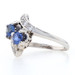 White Gold Sapphire & Diamond Vintage Two-Stone Bypass Ring - 14k Round 1.22ctw White Gold Sapphire & Diamond Vintage Two-Stone Bypass Ring - 14k Round 1.22ctw