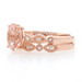 Rose Gold Morganite & Diamond Engagement Ring & Wedding Band - 14k Oval 1.85ctw Rose Gold Morganite & Diamond Engagement Ring & Wedding Band - 14k Oval 1.85ctw