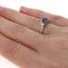 White Gold Sapphire & Diamond Engagement Ring - 14k Round Cut 1.03ctw White Gold Sapphire & Diamond Engagement Ring - 14k Round Cut 1.03ctw