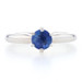 White Gold Sapphire Solitaire Engagement Ring - 14k Round Cut .60ct