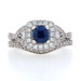 White Gold Sapphire Diamond Halo Engagement Ring Wedding Band 14k Cushion 1.51ct White Gold Sapphire Diamond Halo Engagement Ring Wedding Band 14k Cushion 1.51ct