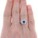 White Gold Sapphire Diamond Halo Engagement Ring Wedding Band 14k Cushion 1.51ct White Gold Sapphire Diamond Halo Engagement Ring Wedding Band 14k Cushion 1.51ct