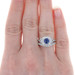 White Gold Sapphire Diamond Halo Engagement Ring Wedding Band 14k Cushion 1.51ct White Gold Sapphire Diamond Halo Engagement Ring Wedding Band 14k Cushion 1.51ct