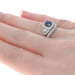 White Gold Sapphire Diamond Halo Engagement Ring Wedding Band 14k Cushion 1.51ct White Gold Sapphire Diamond Halo Engagement Ring Wedding Band 14k Cushion 1.51ct