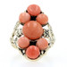 Yellow Gold Coral Edwardian Cluster Cocktail Ring - 14k Antique Floral Yellow Gold Coral Edwardian Cluster Cocktail Ring - 14k Antique Floral