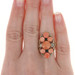 Yellow Gold Coral Edwardian Cluster Cocktail Ring - 14k Antique Floral Yellow Gold Coral Edwardian Cluster Cocktail Ring - 14k Antique Floral