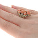 Yellow Gold Coral Edwardian Cluster Cocktail Ring - 14k Antique Floral Yellow Gold Coral Edwardian Cluster Cocktail Ring - 14k Antique Floral