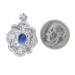 White Gold Sapphire & Diamond Lace Halo Pendant - 14k Oval Cut 2.03ctw Milgrain White Gold Sapphire & Diamond Lace Halo Pendant - 14k Oval Cut 2.03ctw Milgrain