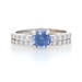 White Gold Sapphire & Diamond Engagement Ring & Wedding Band - 18k Round 1.76ctw White Gold Sapphire & Diamond Engagement Ring & Wedding Band - 18k Round 1.76ctw